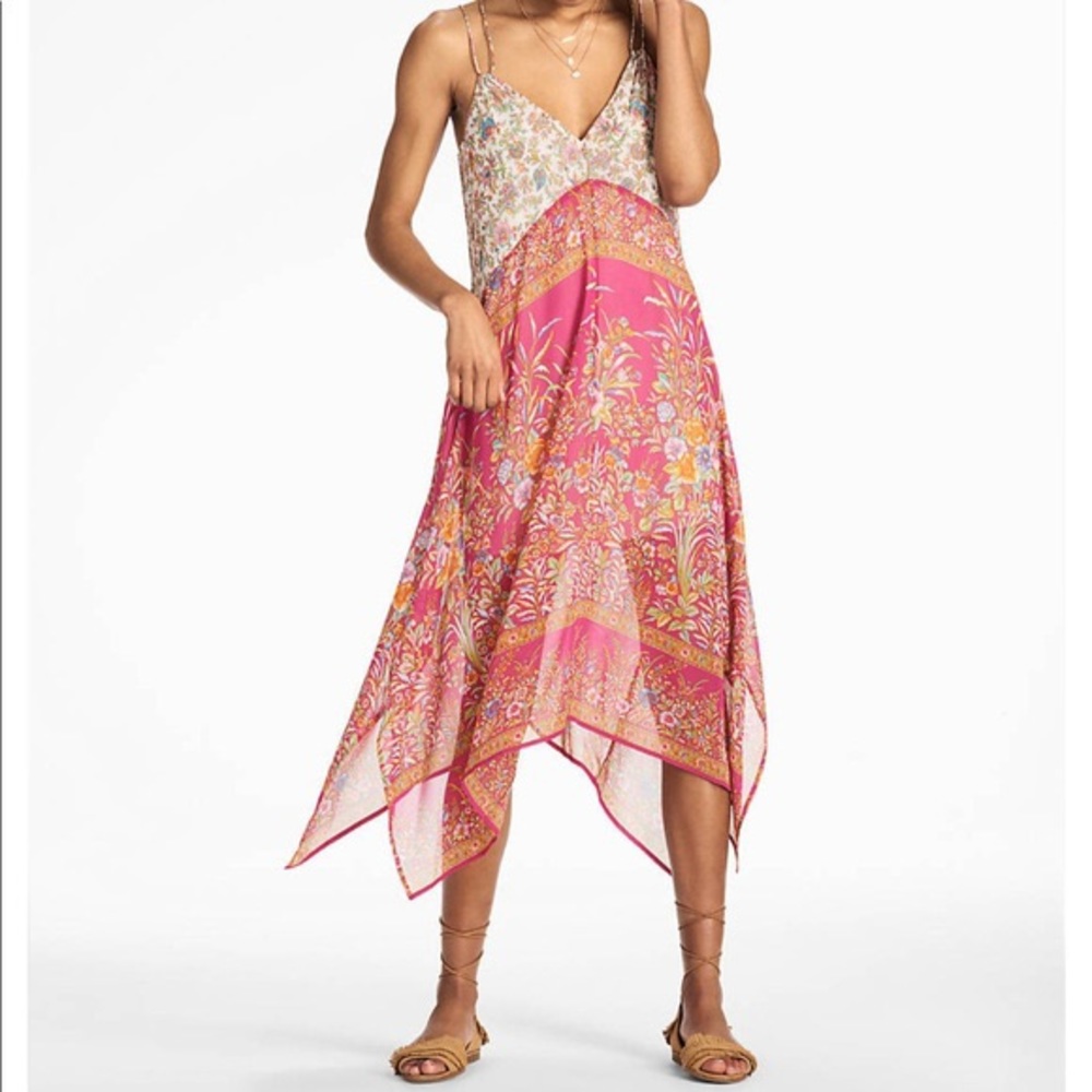 Lucky Brand Silky Patterned Scarf Dress